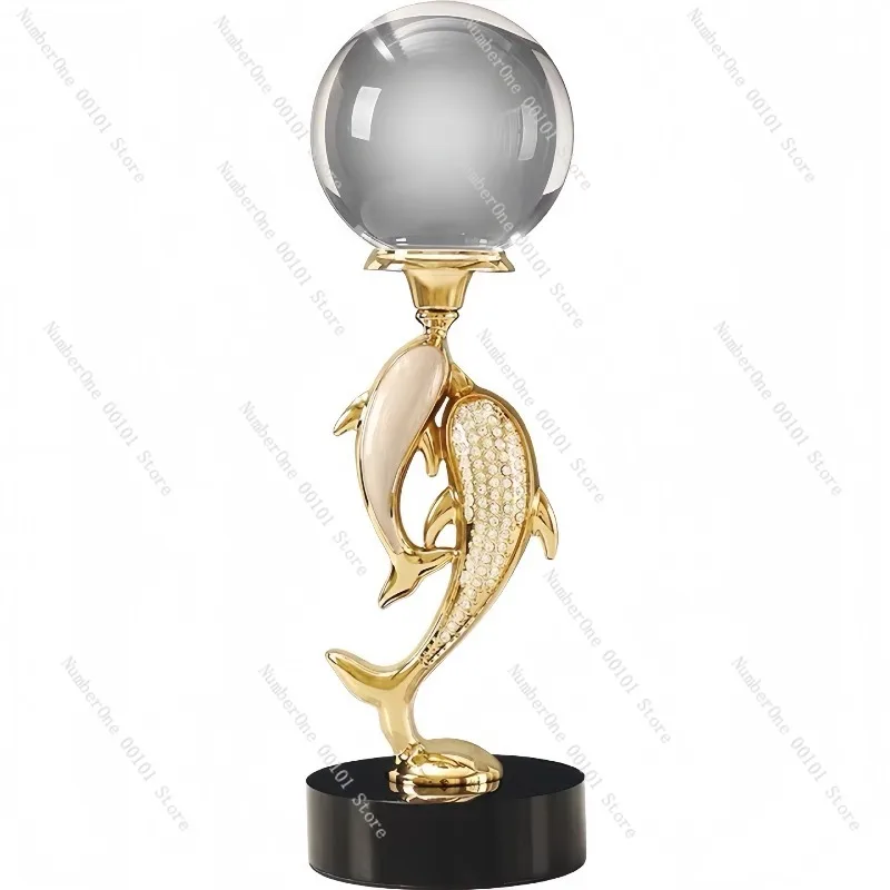 Dolphin Crystal Ball Ornament | High-end home furnishings, perfect for living rooms and entrances