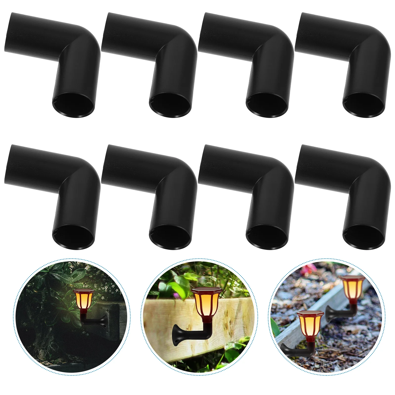 

10 Pcs Torch Light Holder Solar Lights Lamp Extension Connectors Tube Plastic Joint Pole Abs Parts Garden Stakes Spikes