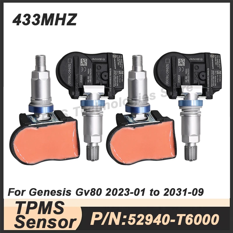 

1/4PCS Tire Pressure Sensor TPMS Sensor For Genesis Gv80 2023-2031 52940-T6000 433MHZ