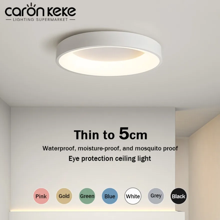 

Macaron LED Ceiling Light Modern Circular Wood Grain Adjustable Decorative Light Bedroom Living Room Corridor Balcony Home Light