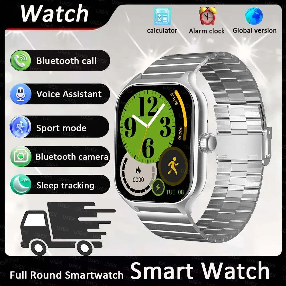 Moda smartwatch masculino 2.01 hd tela cheia bluetooth chamada foto personalizada rastreamento de saúde app controle relógio senhoras inteligentes