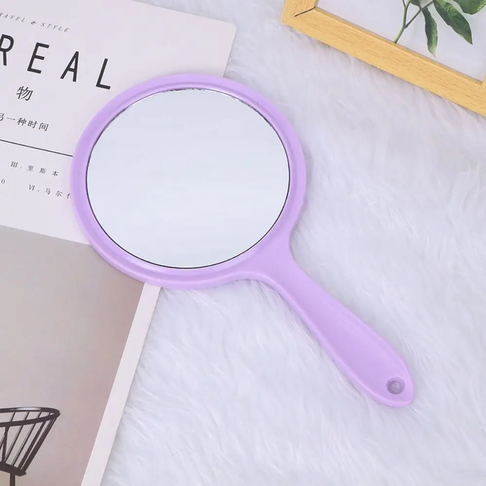 High-definition Handle Double-sided Mirror Handheld Plastic Beauty Makeup Mirror Transparent Smooth 3x Magnifying Mirror