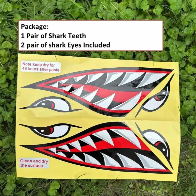 2 قطعة القرش الأسنان الفم قارب ملصقات مقاوم للماء واقية من الشمس DIY بها بنفسك قارب صيد الزورق سيارة شاحنة كاياك الشارات غطاء الخدوش #3