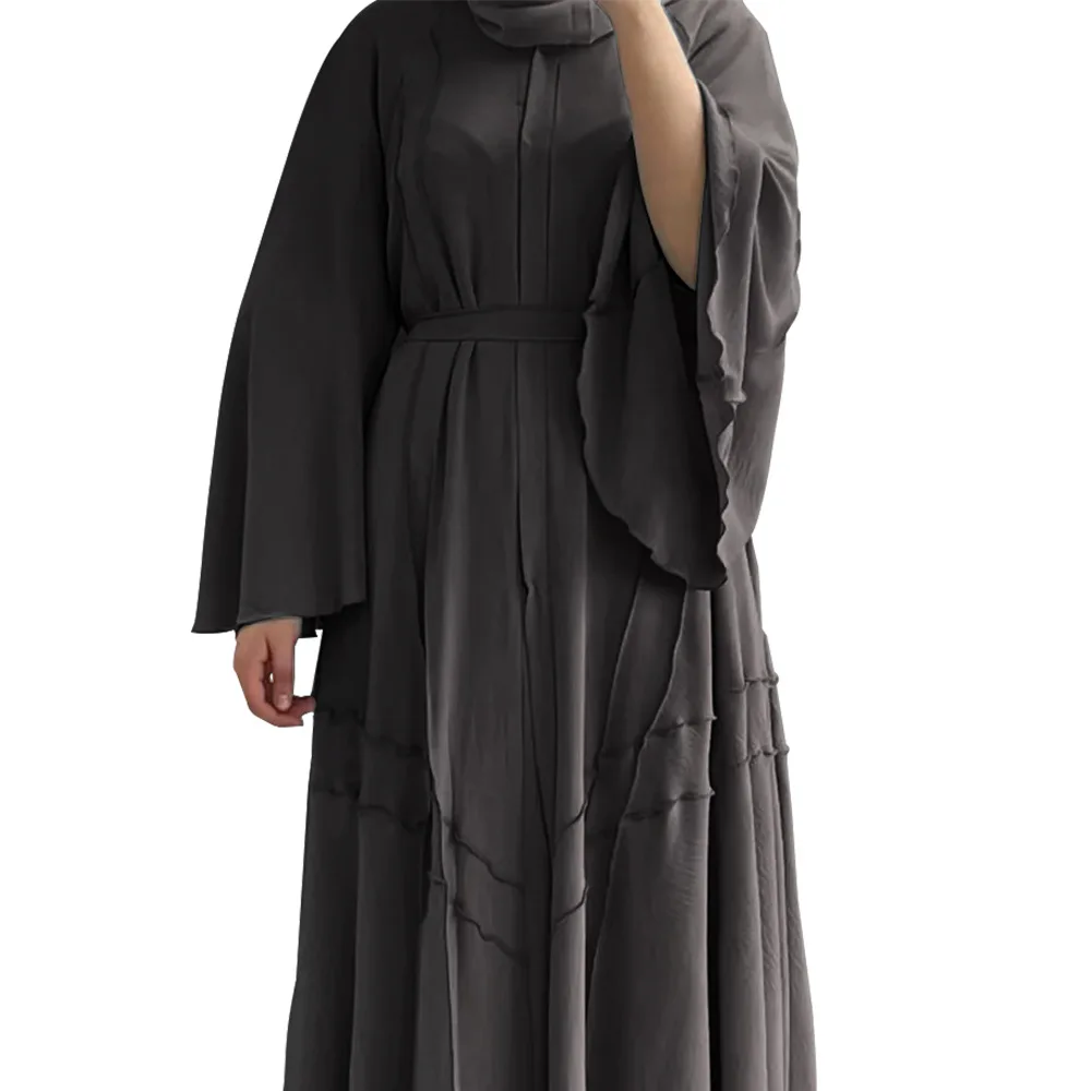 

Open Abayas for Women Crepe Fabric Muslim Abaya Kimono Dubai Modest Hijab Robe Turkey Islamic Clothes Outwear Ramadan Eid Kaftan