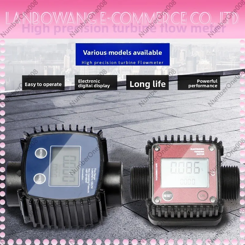 K24 Electronic Turbine Flow Meter Stainless Steel for Water Diesel PPS Plastic Thread Connection