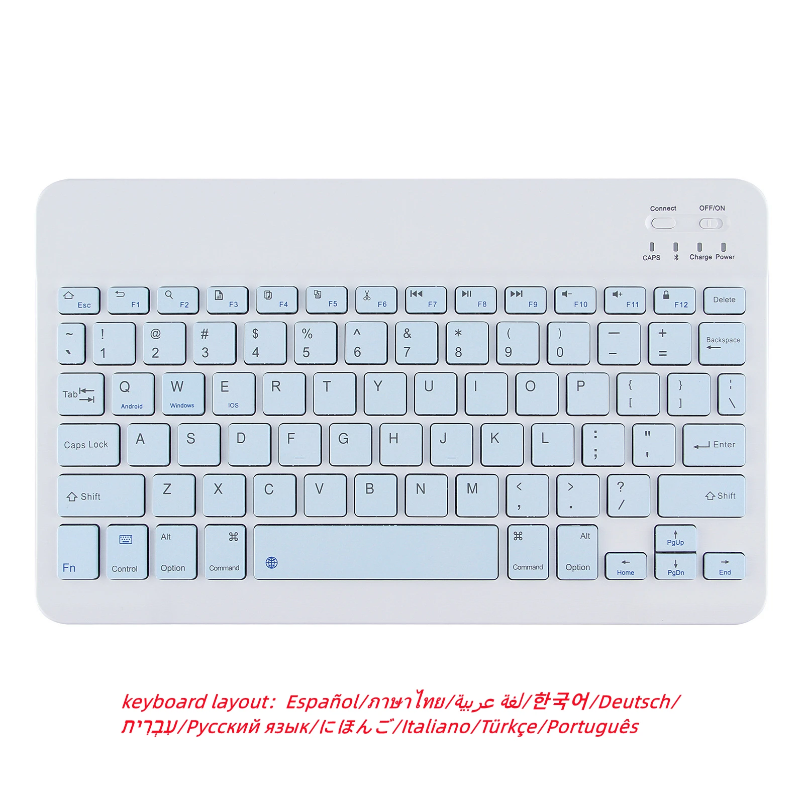 

10 inch Portable Mini Wireless Bluetooth Keyboard For Tablet Laptop Smartphone iPad IOS Android Phone Russian Spanish Arabic