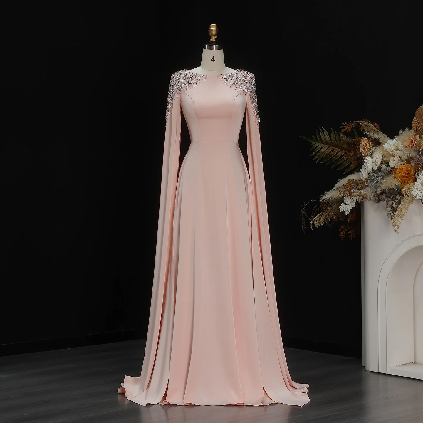Sharon Said Elegantes Weißes Meerjungfrauenkleid Dubai Abendkleid Damen Hochzeitsfeier Umhangärmel Muslimische Formelle Kleider SF280 Maßanfertigung – Detail 33