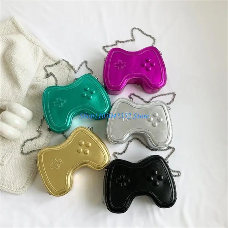 حقائب كروسبودي حقائب يد بسلسلة من البولي يوريثان حقائب كتف صغيرة للفتيات والنساء تحمل محفظة على شكل لوحة ألعاب حقيبة عصرية #4