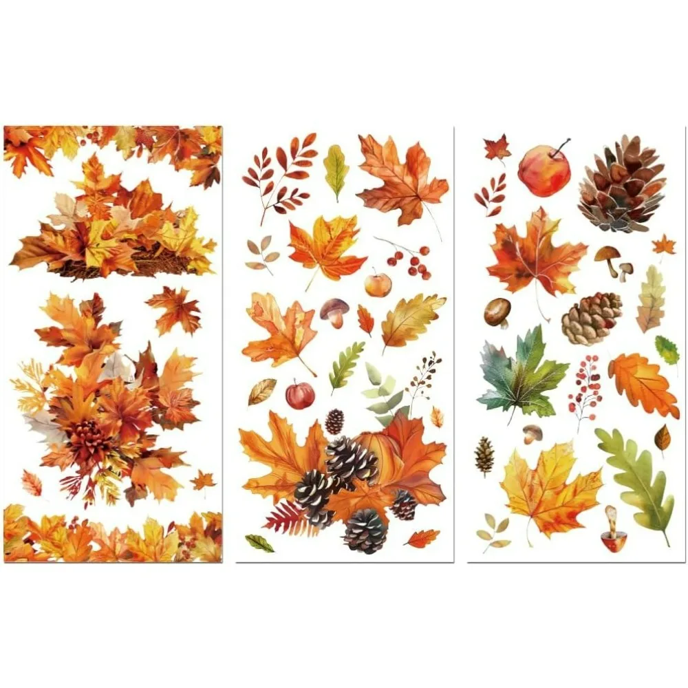 Rub on Transfer Decals for Furniture Crafts Autumn Leaves 6