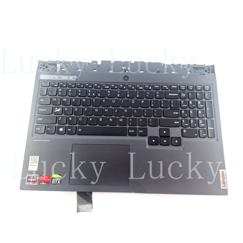 

Подставки для рук (пальмресты) для Lenovo Legion 5 15ARH05H с американской клавиатурой и подсветкой.