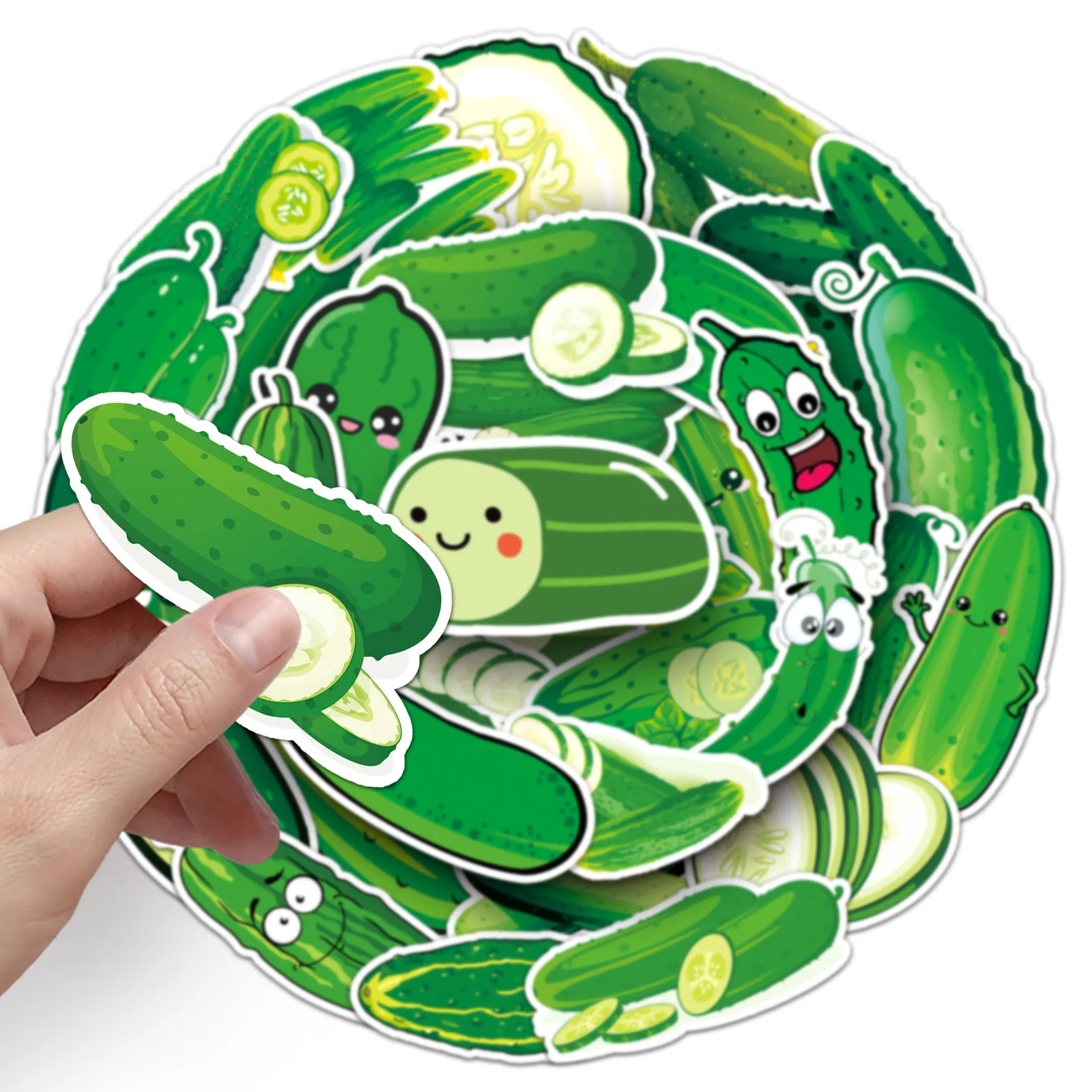 50Pcs Cartoon Cucumber Series Graffiti Stickers Suitable for Laptop Helmets Desktop Decoration DIY Stickers Toys Wholesale