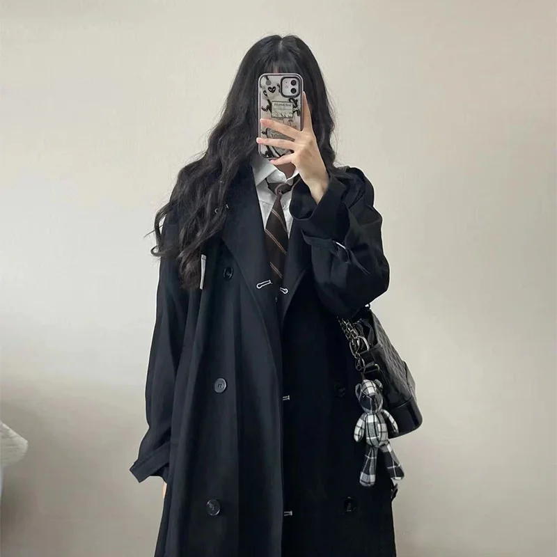 

Women'S Short Trench Coat Sensibility Blocking Wearable Grace Regular Contrasting Waistbelt Gorgeous Knee-Length Soft Bow