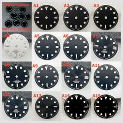 NH34 Dial 28.5mm GMT Dial White Black BGW9 Blue and Green Luminous Fit NH34/NH35/NH36 Movement Watch Accessories