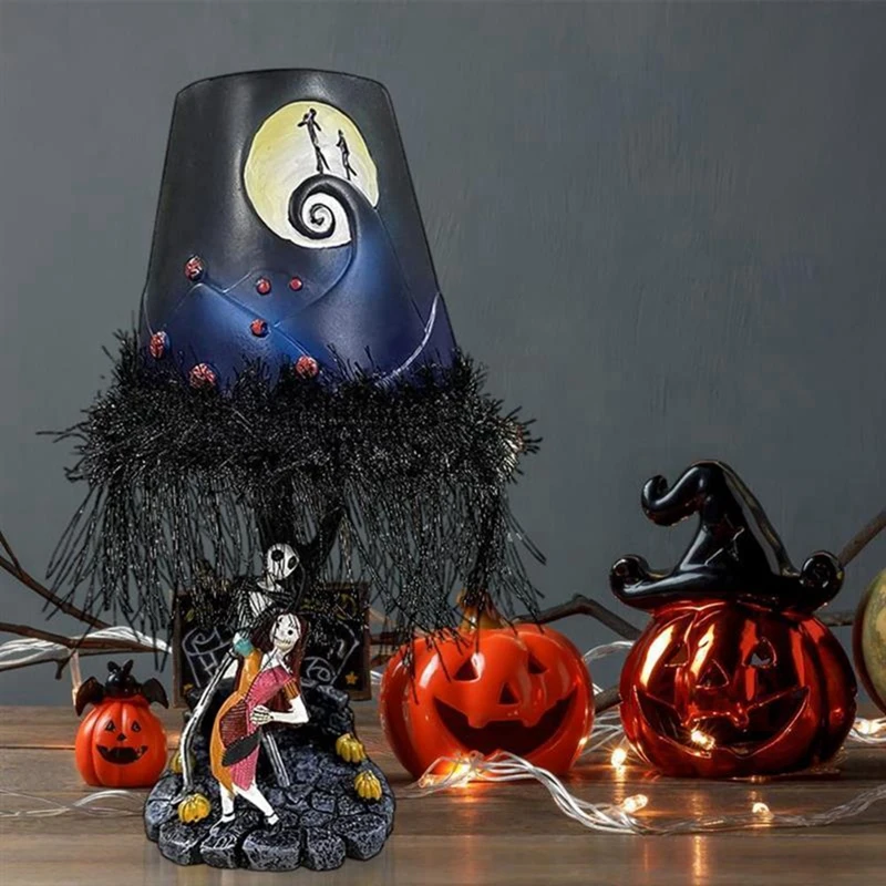 Halloween Night Glowing Table Lamp Jack Table Lamp Body Dancing Lamp Resin Bedside Counter Lamp Shape Decoration