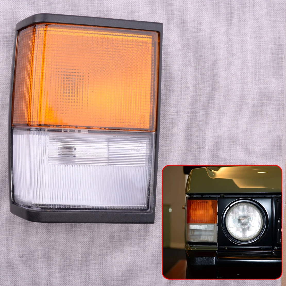 PRC8949 Front Right Classic Indicator Side Corner Flasher Turn Signal Light Lamp Square Fit for Land Rover Range Rover MK1