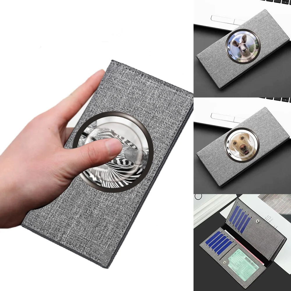 Trendy Slim Long Wallet Cash Storage Hand Pouch Portable Handheld Bags Window Pattern Long Wallets for Weekend Leisure Excursion