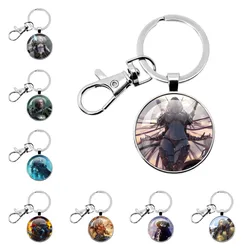 World of Warcraft Heroes Arthas Illidan Keychain Hearthstone WOW Glass Pendant Key Chain For Game Enthusiasts Keyring Gift