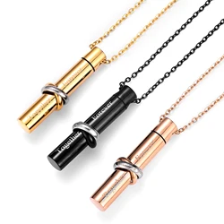 Urn Necklaces for Ashes Stainless Steel Cylinder Urn Pendant Cremation Memorial Keepsake Jewelry for Human Ashes Gift Dropship