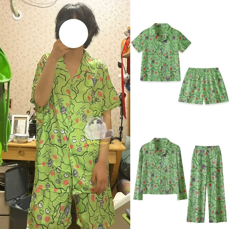 Small Dimple Pajamas Set Mob Psycho 100 Cute Sleepwear Anime Peripheral Funny Cosplay Costume Unisex Plus-size Pajamas Gifts