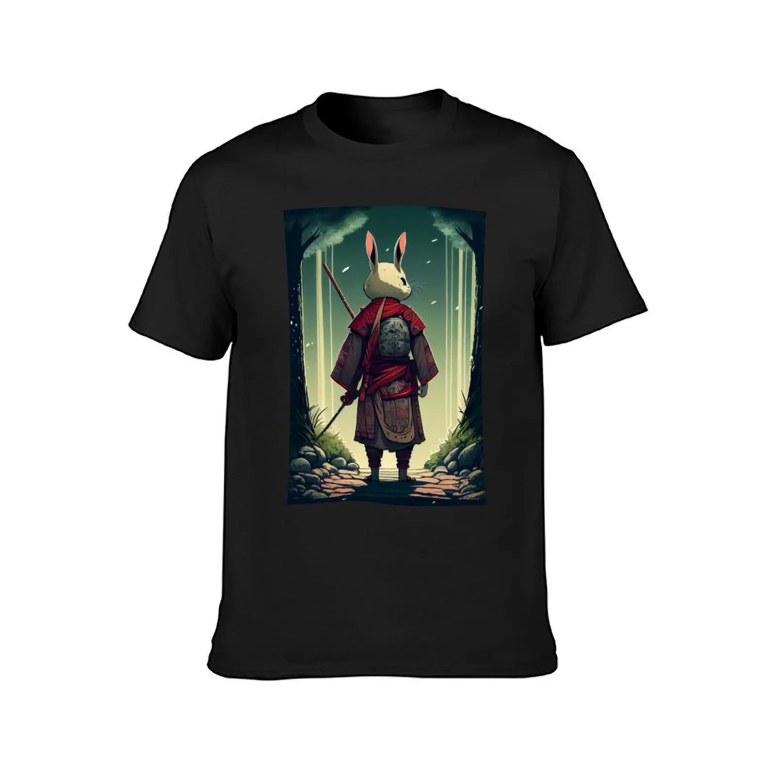 Evil Ronin Bunny in a Deep Forest T-Shirt customs design your own graphics Aesthetic clothing clothes for men