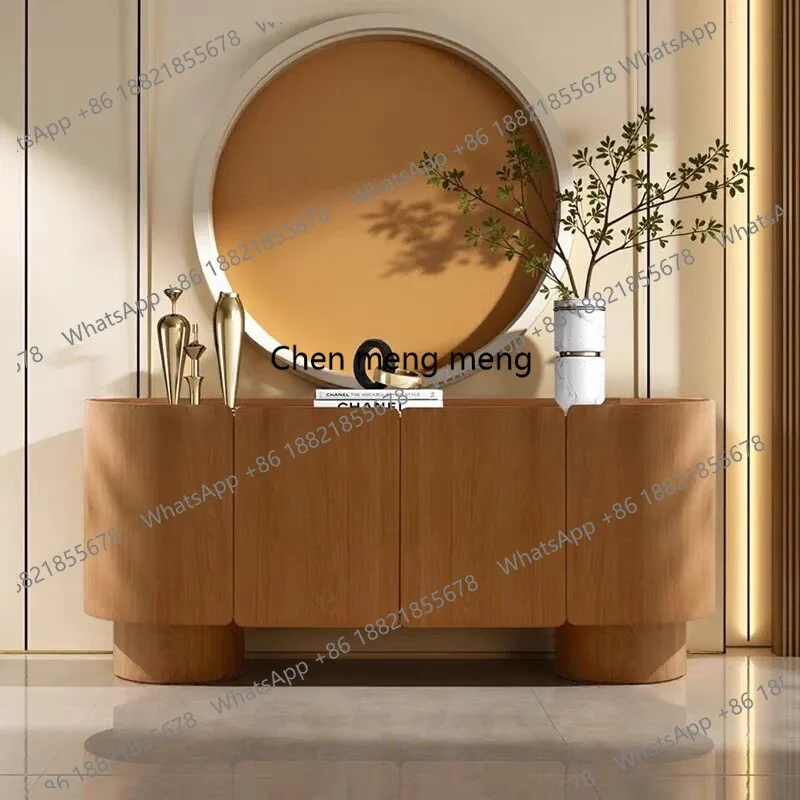 

Entrance counter, foyer cabinet, restaurant creative solid wood storage, side cabinet customization