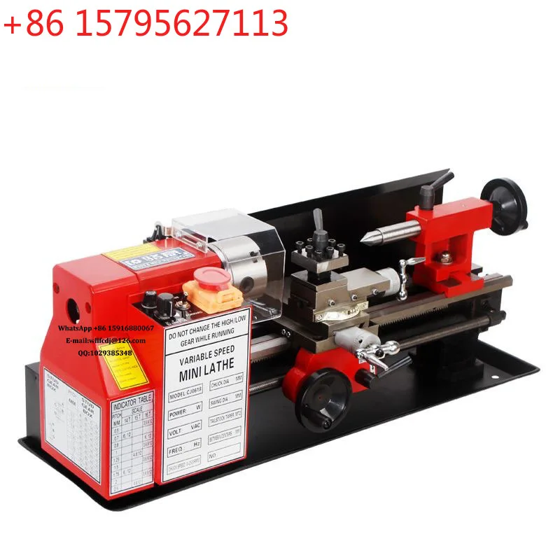 Brushless Motor CJ0618 Mini Lathe Metal Mini Turning Lathe Digital Display 32mm Spindle Hole