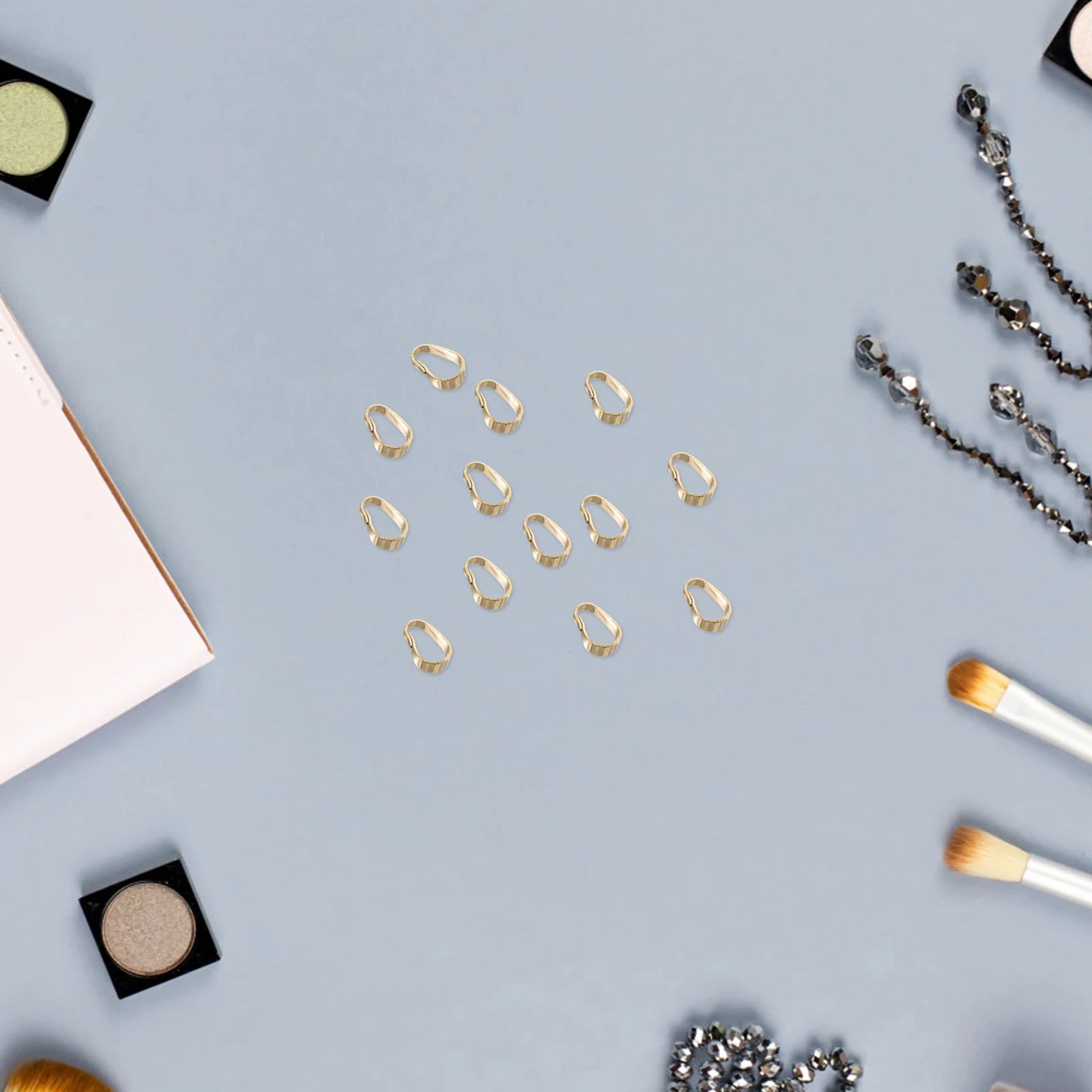 

100Pcs Metal Pendant Connectors Safe Smooth Texture Jewelry Findings Necklace Making DIY Craft Supplies Pinch Clip Clasp Bail