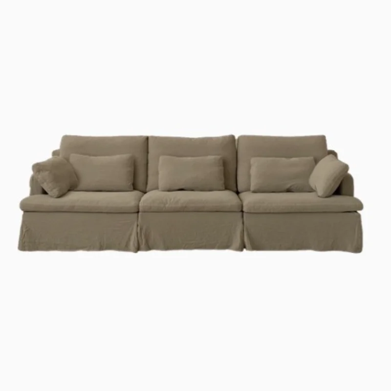 

American fabric sofa, three-person small apartment, pastoral country, sofa combination