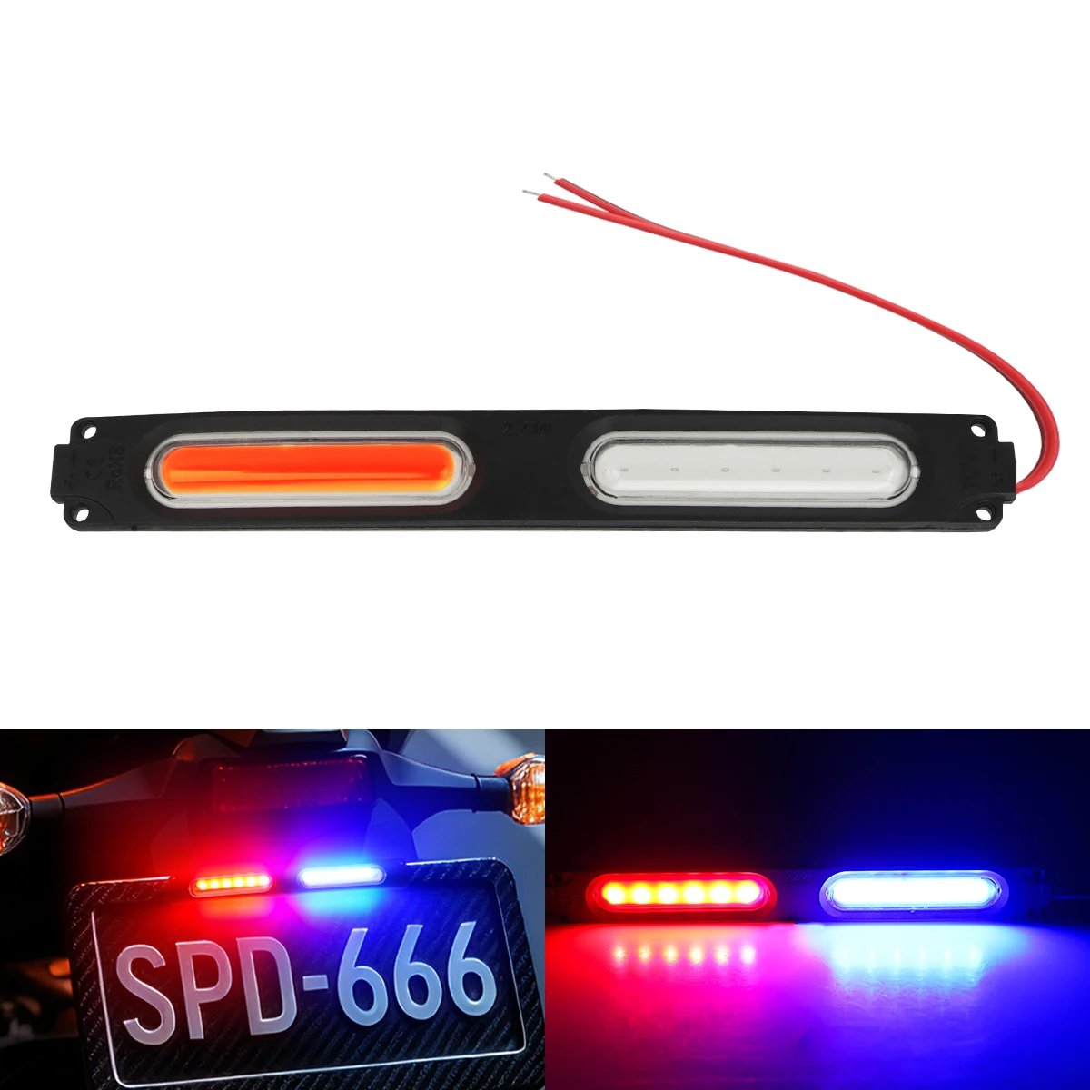 Energy saving flashing red blue dual light LED module for motorcycles For cars electric vehicles motorboats pickup trucks lamp
