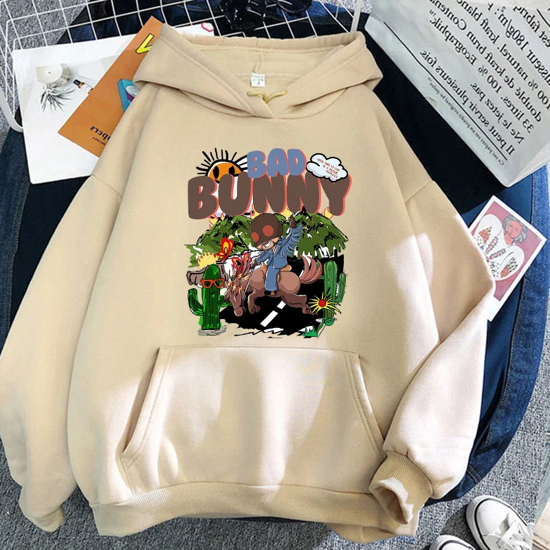 

Bad Bunny Printed Hoodie Sportswear Men's And Women Hooded Nadie Sabe Lo Que Va Pasar Manana Hooded Hip-hop Pullover Sweatshirts