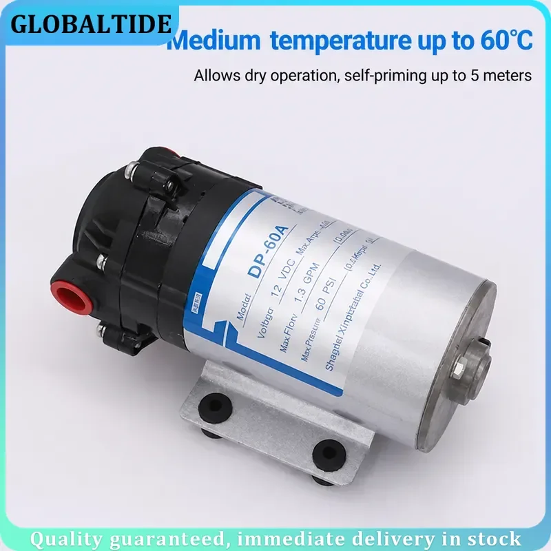 12V 24V DC Electric Water Pump 3-Chamber Santoprene Diaphragm High Pressure Self-priming 60-150PSI 5.3LPM for RV Marine