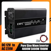 4000W 5000W 7000 Pure Sine Wave Inverter Powerful DC 12V To AC 220V Voltage 50HZ Power Converter Solar Car Inverters LED Display
