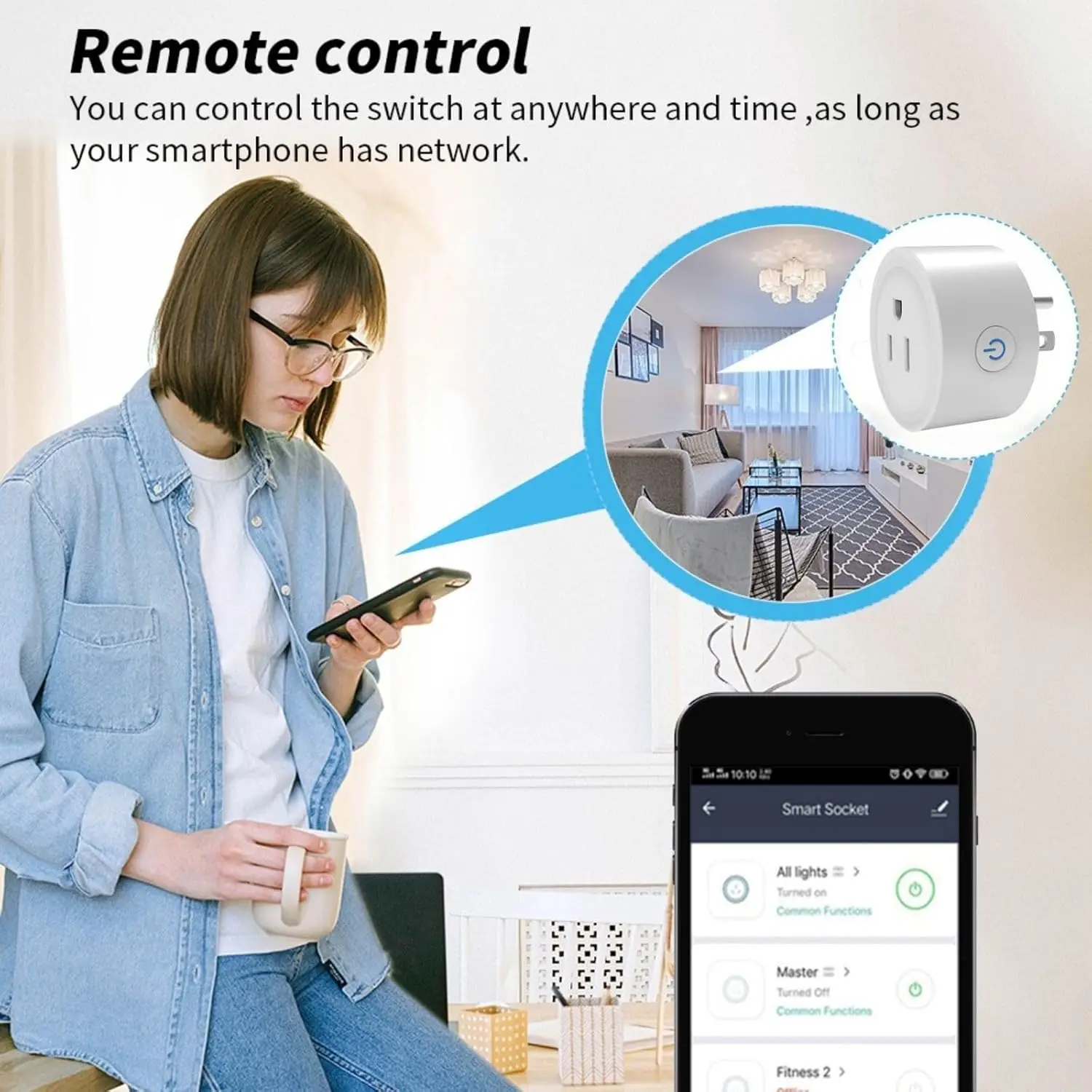 미니 스마트 와이파이 플러그 미국 무선 콘센트 10A 음성 원격 제어 타이머 지능형 가전 Alexa Google Home 연동