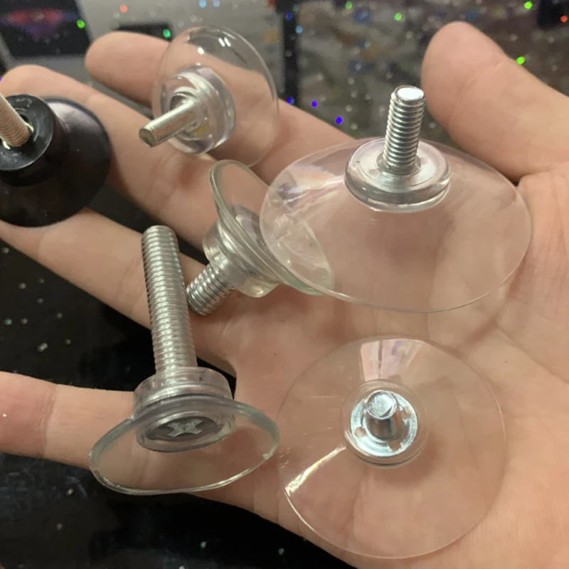 M6/M8 Transparent Suction Cup PVC Adjustable Feet Suckers Turn Screw Anti Slip Furniture Leveling Feet Pad view 4
