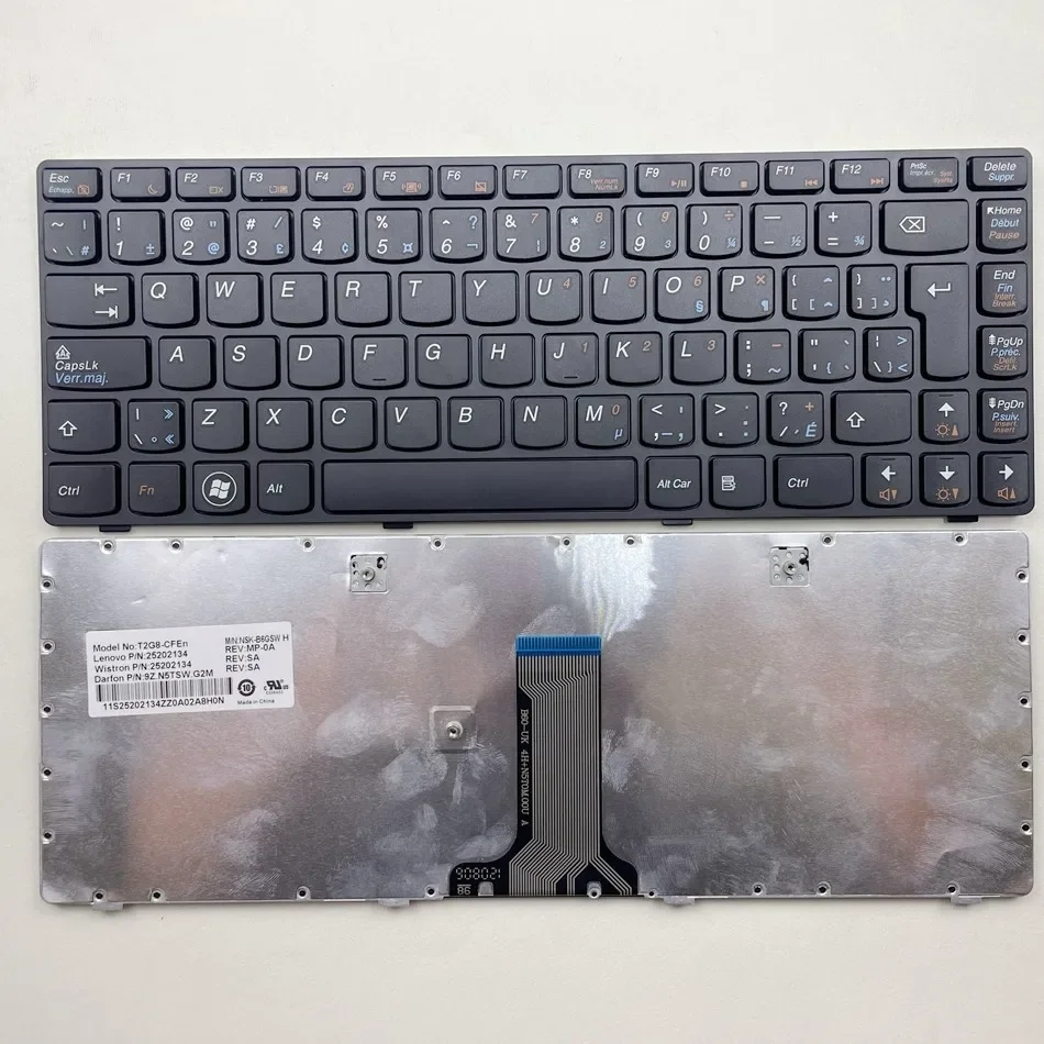 

Canada Laptop Keyboard for Lenovo G480 G480A G490 G485 G485A B480 B485 Z380 Z385 Z480 Z485 Black Frame CA Layout