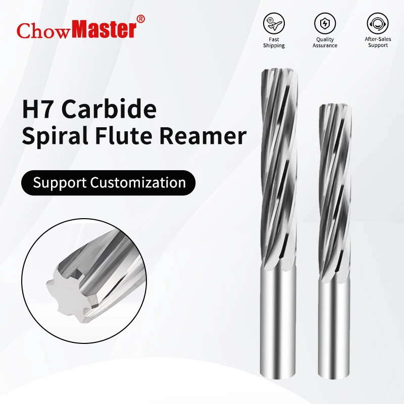 

Развертка из карбида алюминия Chowmaster без покрытия H7, высокоточная спиральная канавка из вольфрамовой стали 2/3/4/5/6/7/8/9/10/11/12 мм