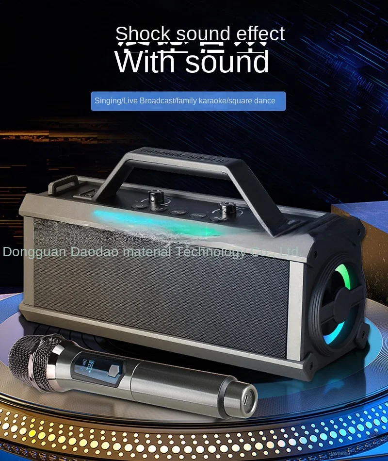 High-power 80W wireless Bluetooth speaker outdoor karaoke sound system Bass subwoofer 8000mAh battery for Computer Speakers Box