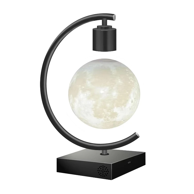 2023 New Floating Moon Lighting Floating Light Emitting Diode Bulb Desk Lamp with Fast Wireless Charger and Speaker