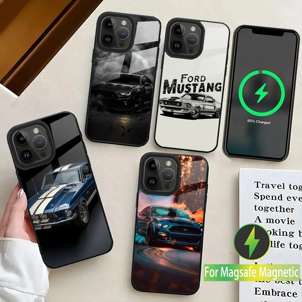 

F-Fords Car M-Mustang Phone Case For iPhone 16,15,14,13,12,11,Plus,Pro,Max Mini Magsafe Magnetic Wireless Charging