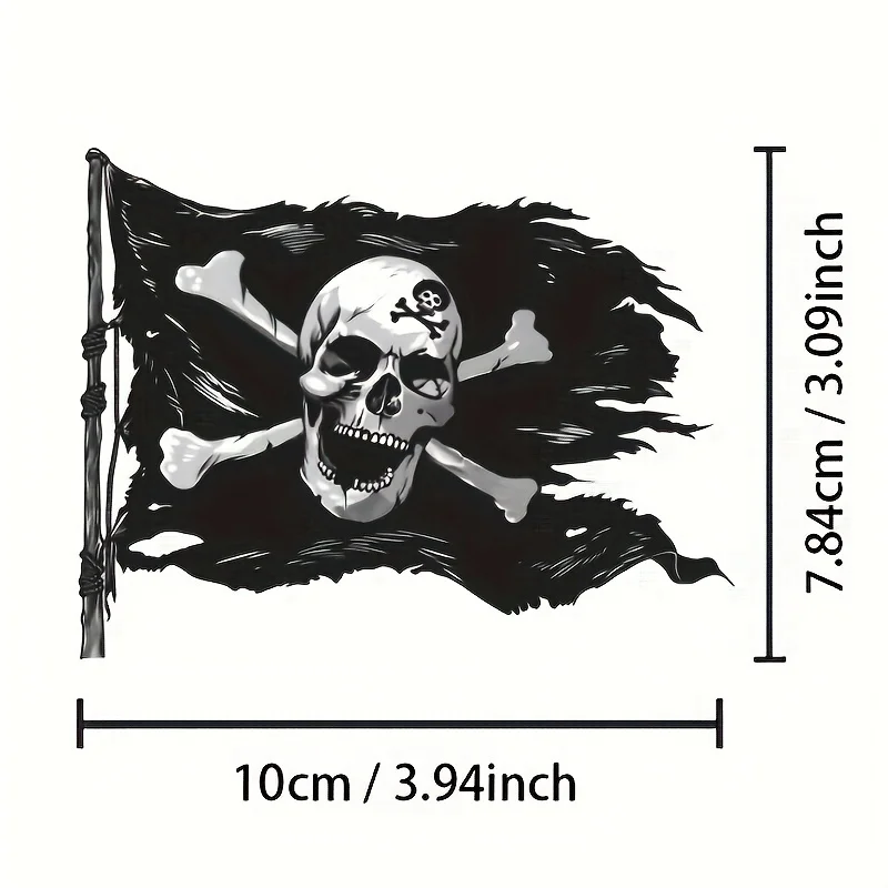 1 adesivo bandiera pirata "Jolly Roger" - simbolo pirata iconico, decalcomania decorativa rimovibile per casco, bagagli e materiale scolastico