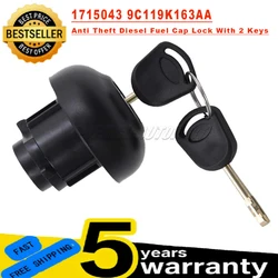 9C119K163AA 1715043 For Ford Transit MK7 2006-2014 New Fuel Filler Cover Locking Fuel Tank Cap With 2 Keys black Car Accessories