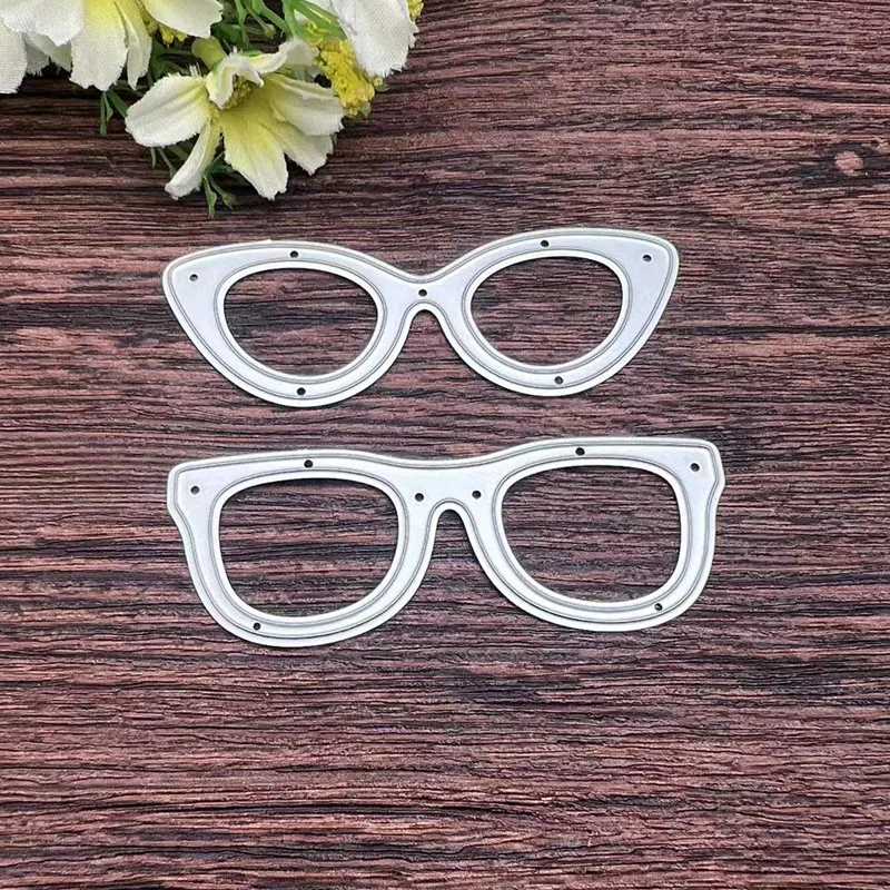 2pcs glasses frame Metal Cutting Dies Stencils For DIY Scrapbooking Decorative Embossing Handcraft Template