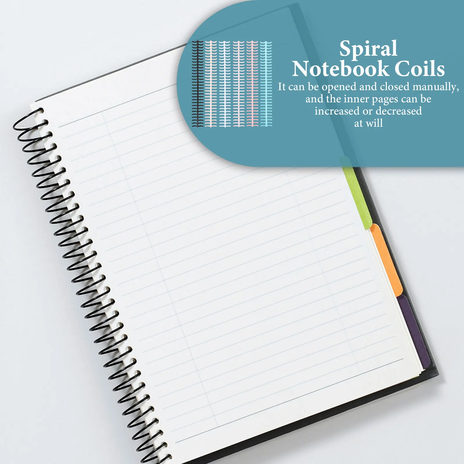 

12 Pcs Notebook Small Spiral Loose Leaf Coil Binding The Circle Spines Plastic Notebooks