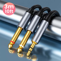 1/8 to 1/4 Stereo Cable 1m 3.3ft 3.5mm TRS to Dual 6.35mm 1/4 TS Mono Y Splitter Audio Cord Adapter for Amplifiers