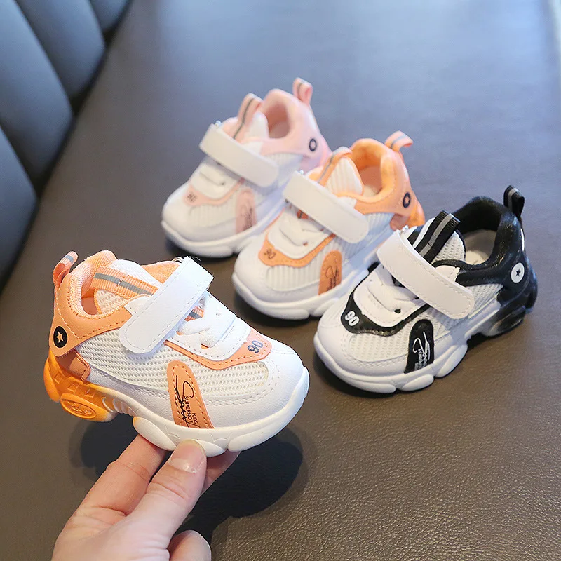 Sneakers Anak-anak Sepatu Kasual Jaring Sepatu Olahraga Anak-anak Ringan Kulit Flat Anak Laki-laki Sepatu Bayi untuk Anak Perempuan Sepatu Balita HY10052