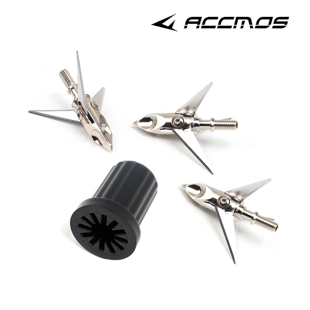 3/6/12Pcs Archery Broadhead Arrowhead 3 Blades Stainless Steel Hunting Arrow Points Tips 100gn With Wrench