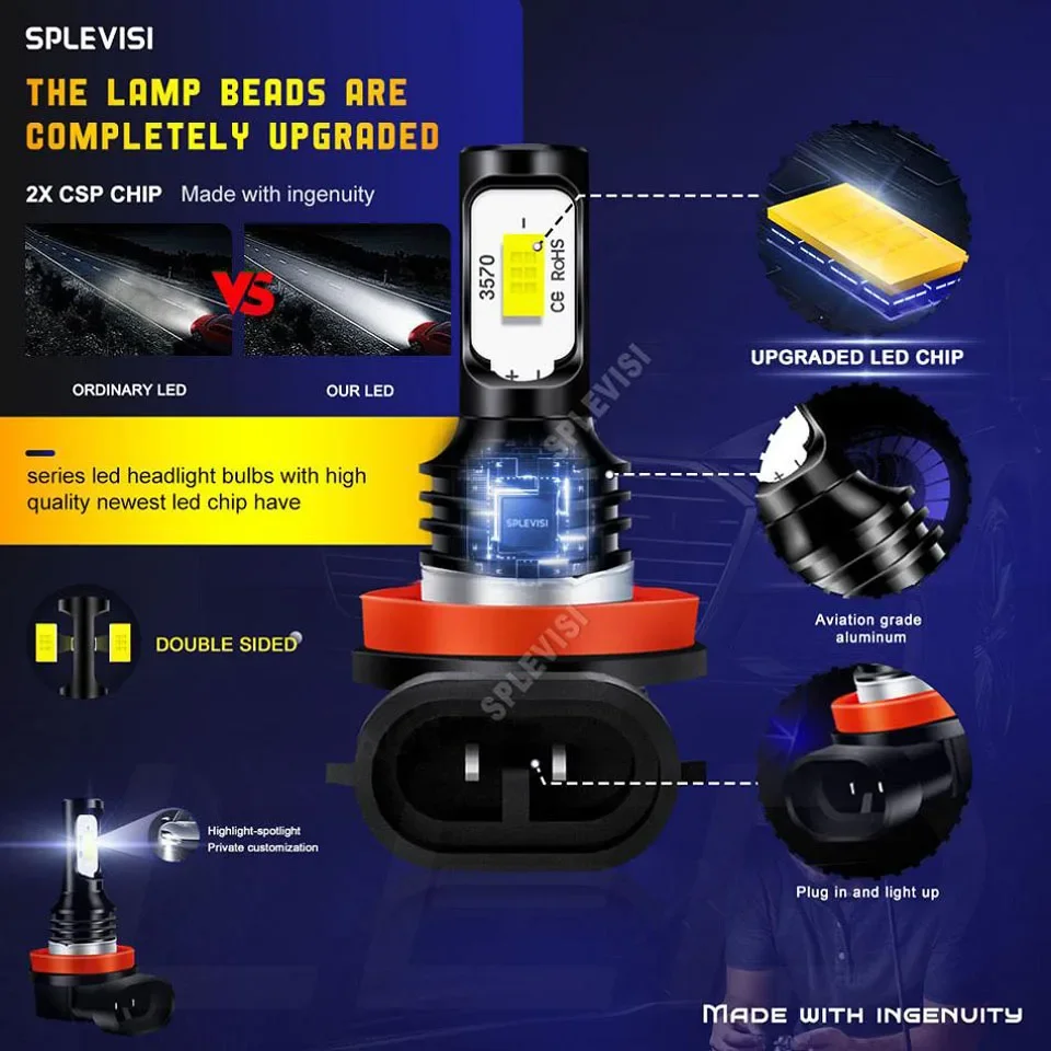2Pcs Anti Flicker H11 H9 711 Fog Lights Error Warning Canceller For MERCEDES C CLASS W204 2007 2008 2009 2010 2011-2014