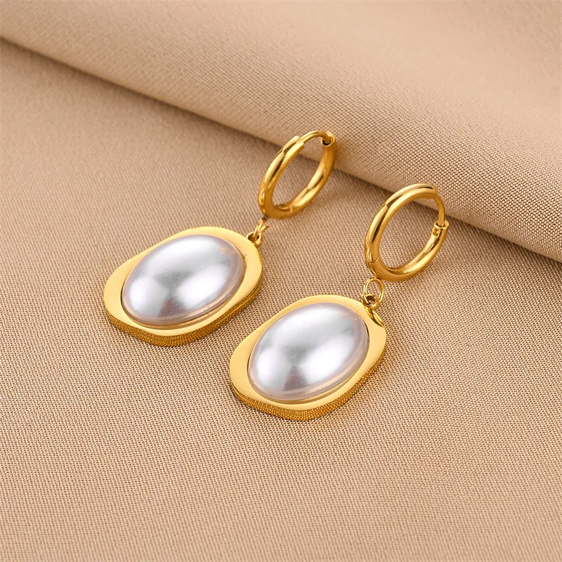 

Stainless Steel Trendy Gold Color Love Heart Pendant Drop Earrings For Women 2022 Trend New Gift Party Wedding Fashion Jewelry