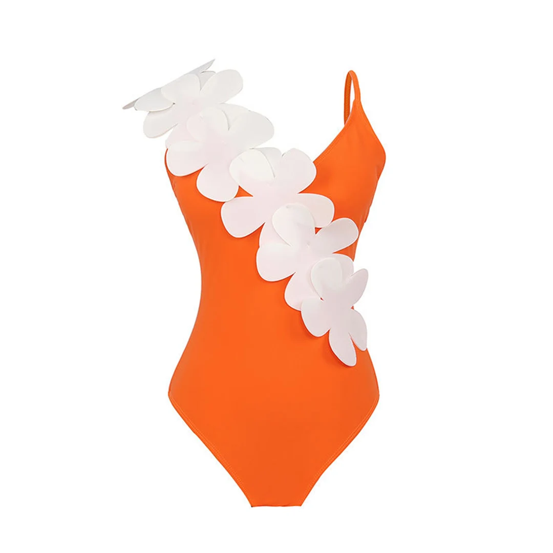 S - XL Sexy mit Sarong, 3D-Blumenmuster, tiefes V-Ausschnitt, hoch geschnitten, Damen-Badeanzug, einteiliger Badeanzug, Damen-Badebekleidung, Badeanzug, Modell V5035 – Detail 31