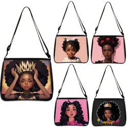 American Africa Girls Shoulder Bags Afro Black Women Handbags Large Capacity Messenger Bag Outdoor Crossbody Bag for Travel